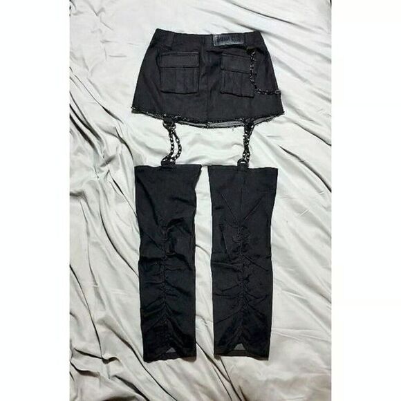 Darker Wavs Goth Emo Dark Wave Chained Mini Skirt XS, S, M - Picture 3 of 3